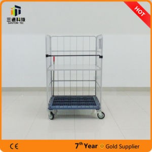 Tow Layers Foldable Metal Roll Container